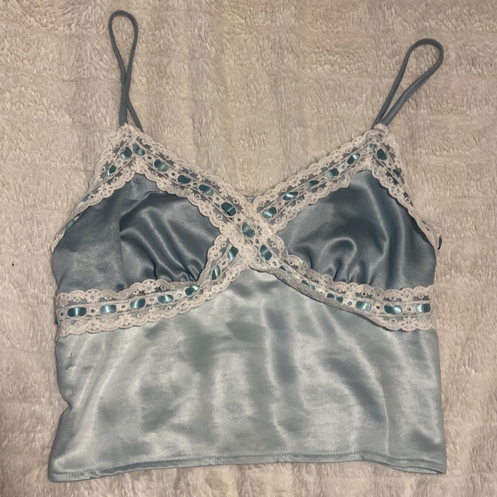 SATIN TANK TOP 🦋💙